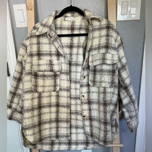 Bohme White and Brown plaid Shacket